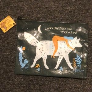 Blue Q Bags Brand "Carry Me Into The Weekend Zipper Pouch" NWT Recycled Material